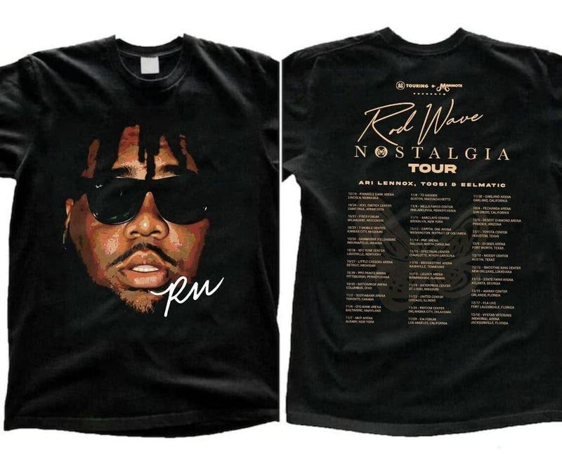 Rod Wave Signature Nostalgia Tour Rap Music Black Fans T-Shirts
