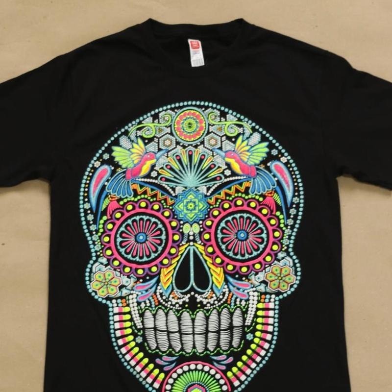 Skull Black Cotton T-Shirts