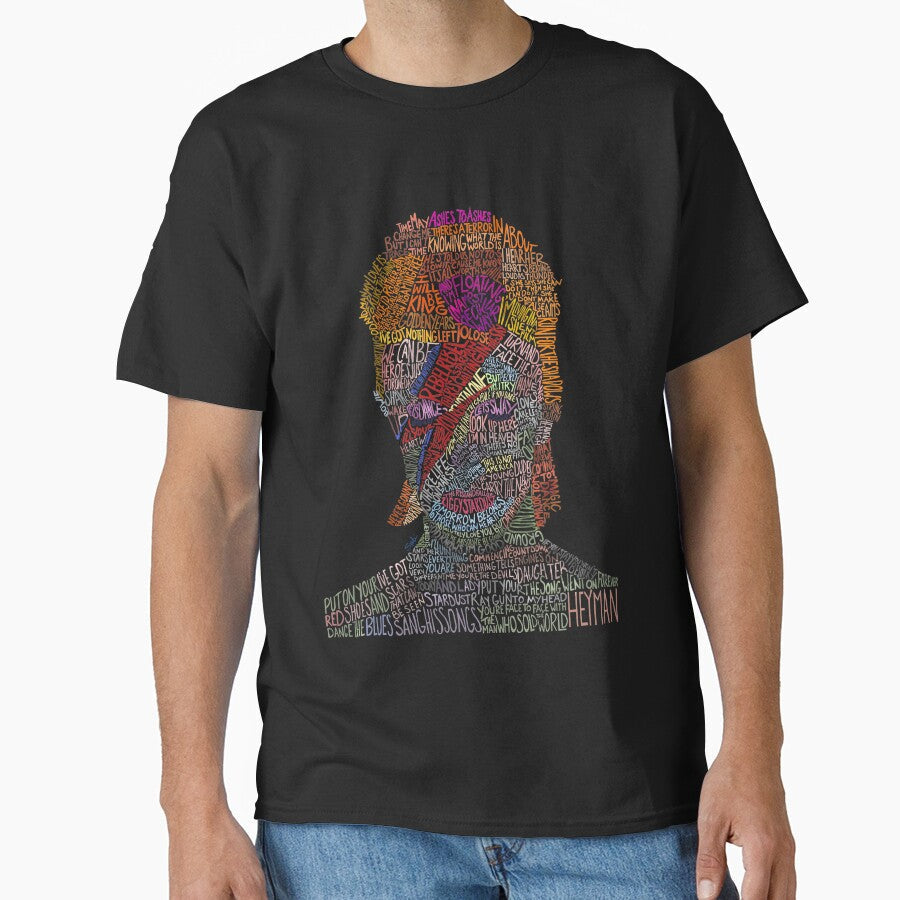 Colorful David Bowie Lyric/Quote Portrait by Sydni Rubio