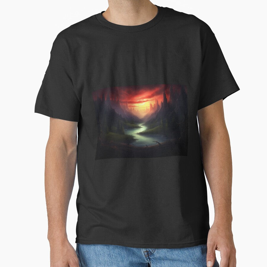 Dark Fantasy Landscape - Red Sunset by Fantasy Masterpiece