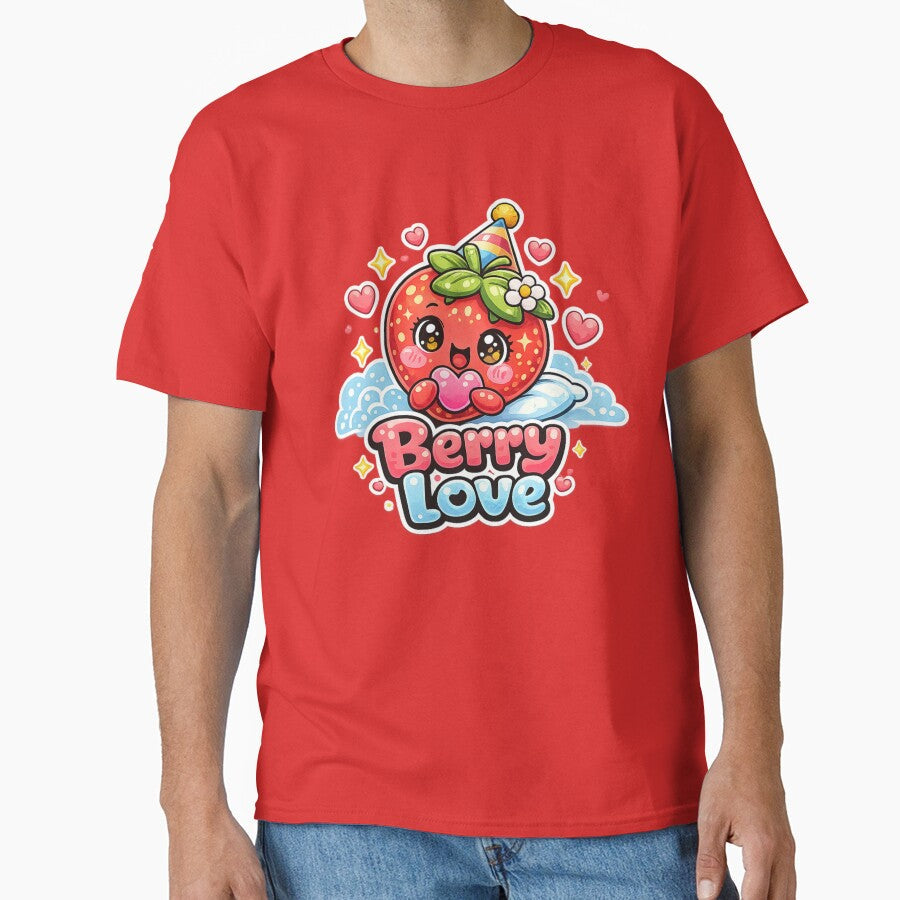 Berry Love – Super Cute Kawaii Strawberry with Heart and Party Hat by apanoracar