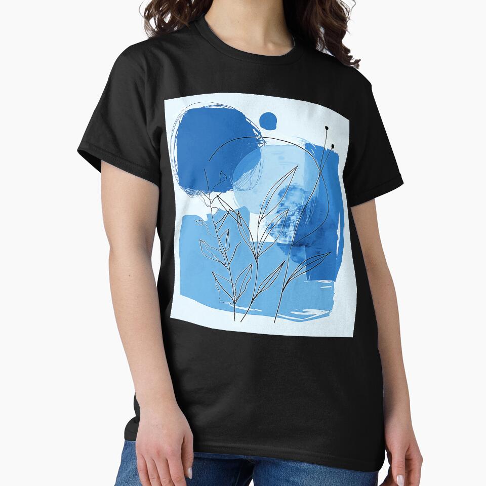 Boho-Style Cool Calming Blue Colors Abstract Art by DEC02