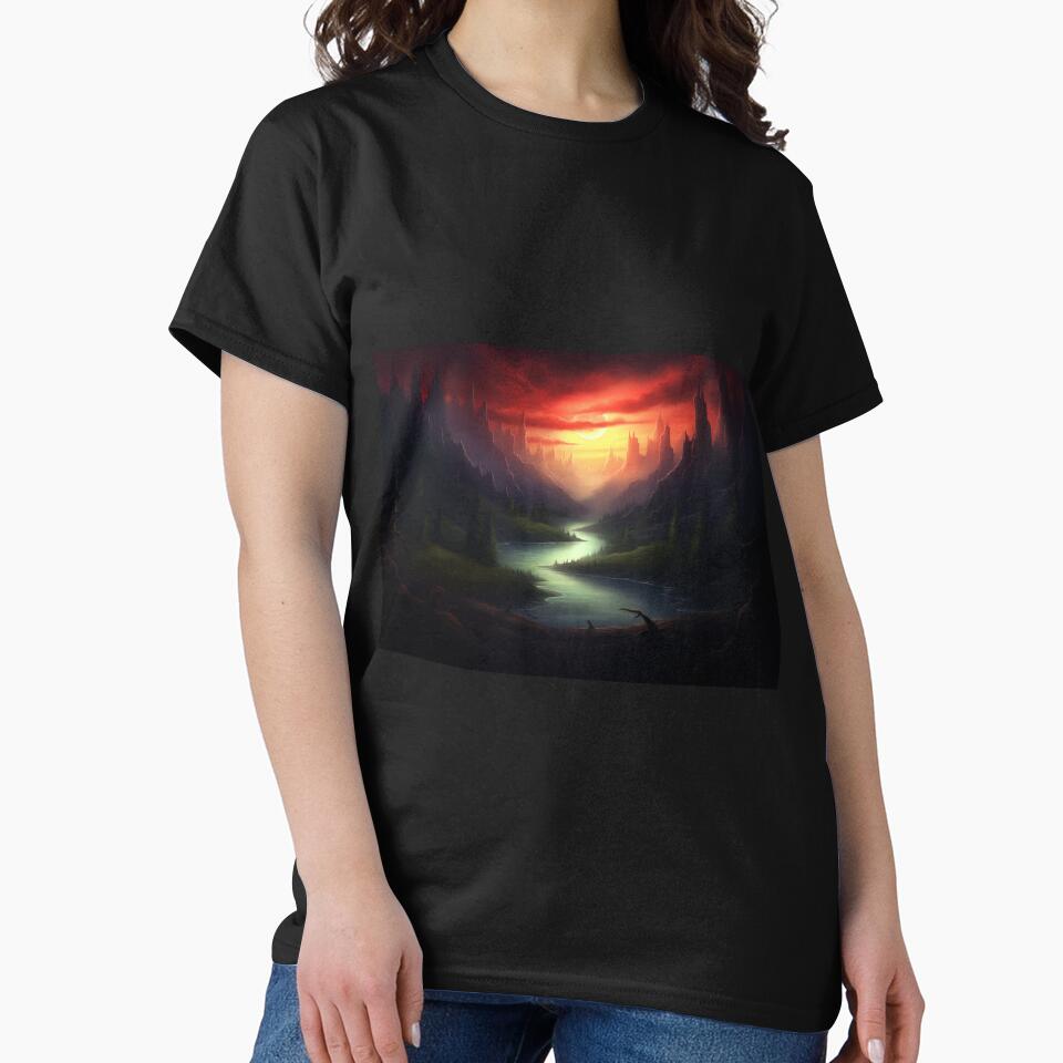 Dark Fantasy Landscape - Red Sunset by Fantasy Masterpiece