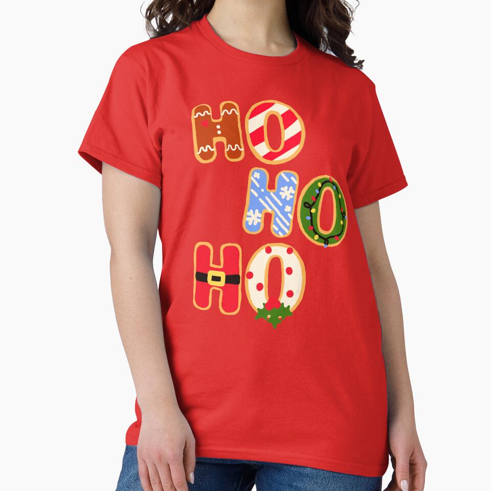 Ugly Holiday Sweater | Gingerbread Cookie - HO HO HO Christmas letter Cookies - Sticker by Nossikko