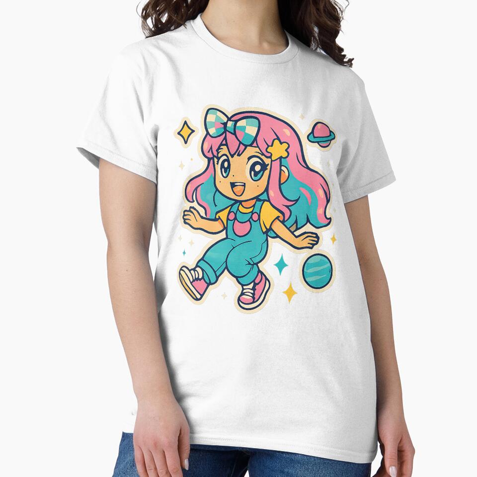 Kawaii Anime Girl, Y2K Aesthetic, Floating in Space by graphic-genie