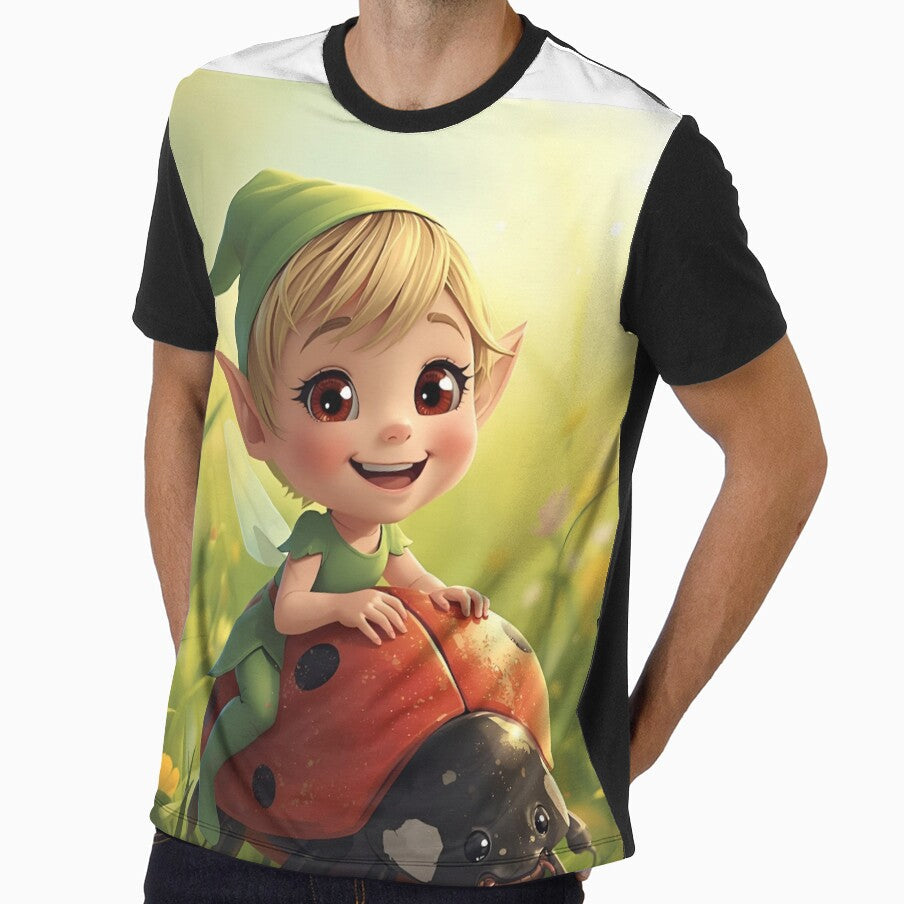 Cute elf riding on ladybug by SimonsDesignArt