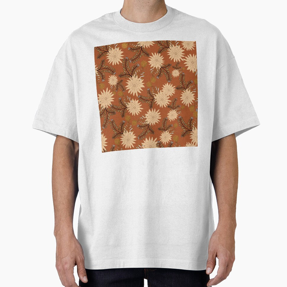 Seamless vintage boho pattern in warm brown-red tones by Line-Aura