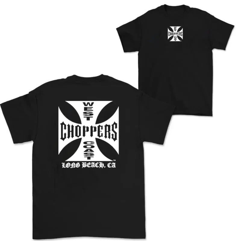 West Coast Choppers Iron Cross Long Beach Trending 2024 Double Side Shirt Cotton Short Sleeeve T-Shirts