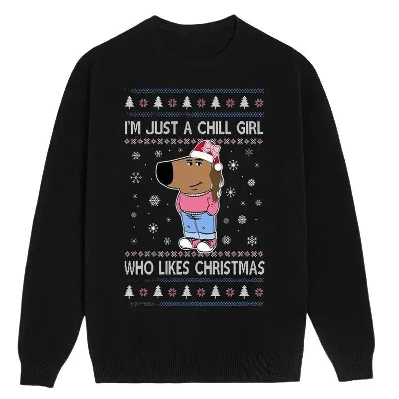 I'M Just Chill Girl Who Likes Casual Fleece Fabric Tops T-Shirts