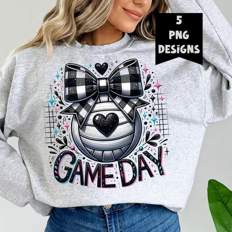 Volleyball Game Day Coquette Volleyball Glitter Volleyball Mama Volleyball Mom Game Day Trend T-Shirts