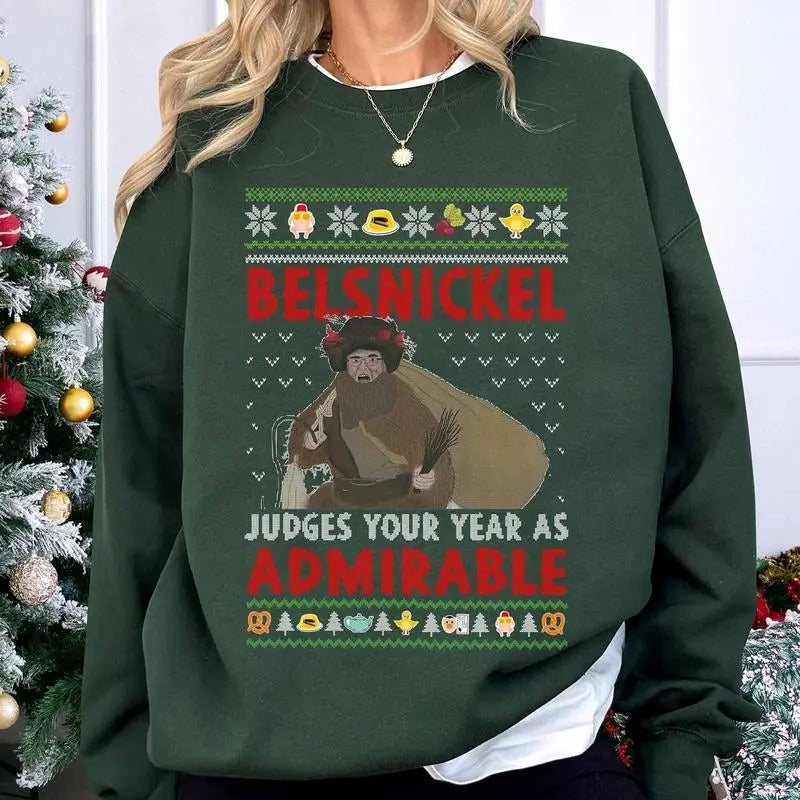 Belsnickel Judges Your Year As Admirable Dwight Schrute Shirt Office Shirt Xmas Merry T-Shirts