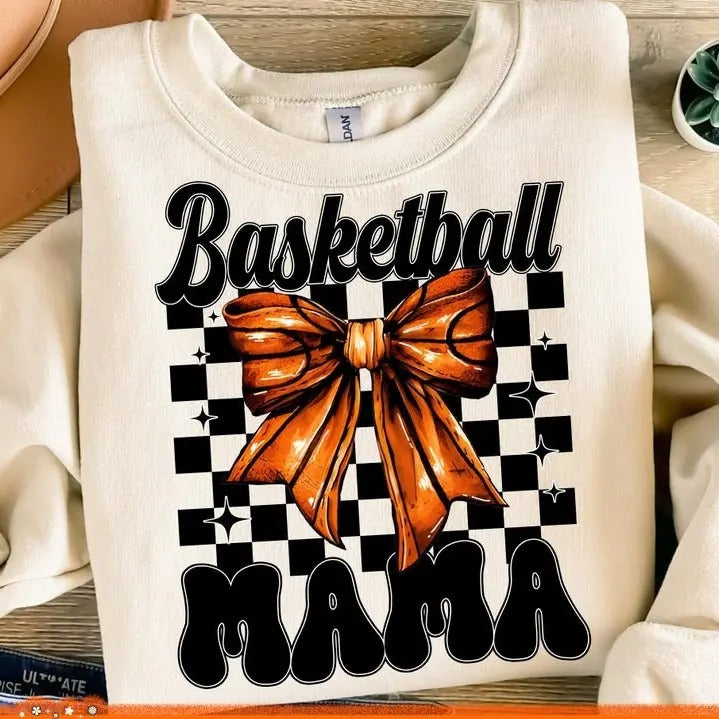 Basketball Mama Fall Coquette Bow Basketball Bow Basketball Mom T-Shirts