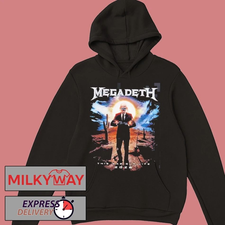 Megadeth This Was Our Life 2026 Latin America Tour Merch Official Gentle Vic Rattlehead With Dates Back T-Shirt
