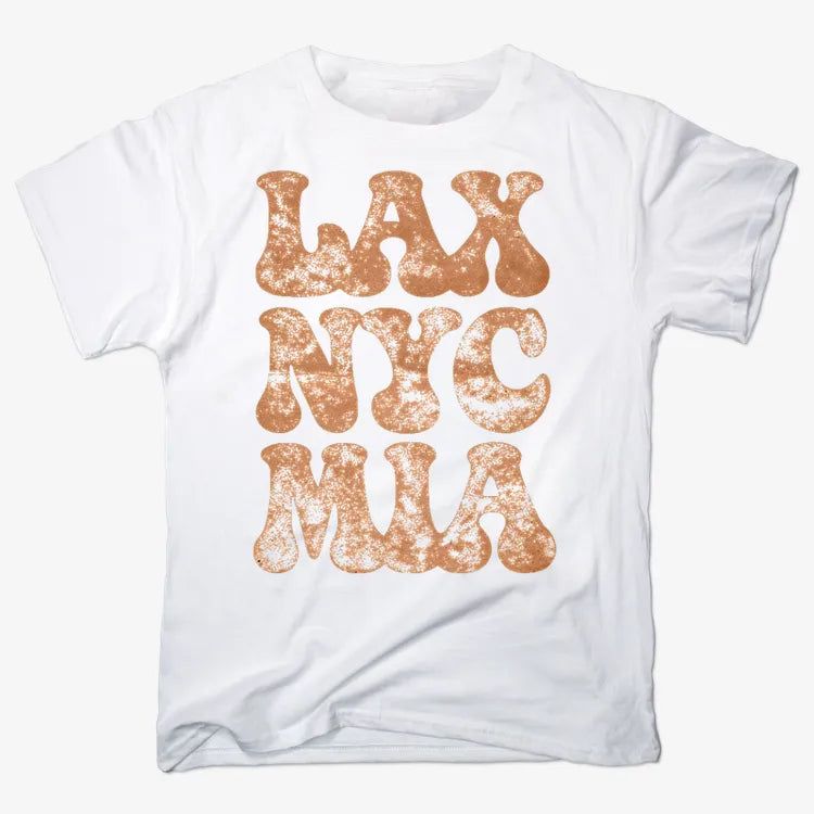 LAX NYC MIA Bold Retro Typography