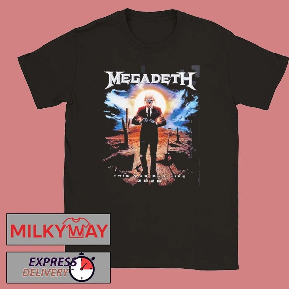Megadeth This Was Our Life 2026 Latin America Tour Merch Official Gentle Vic Rattlehead With Dates Back T-Shirt