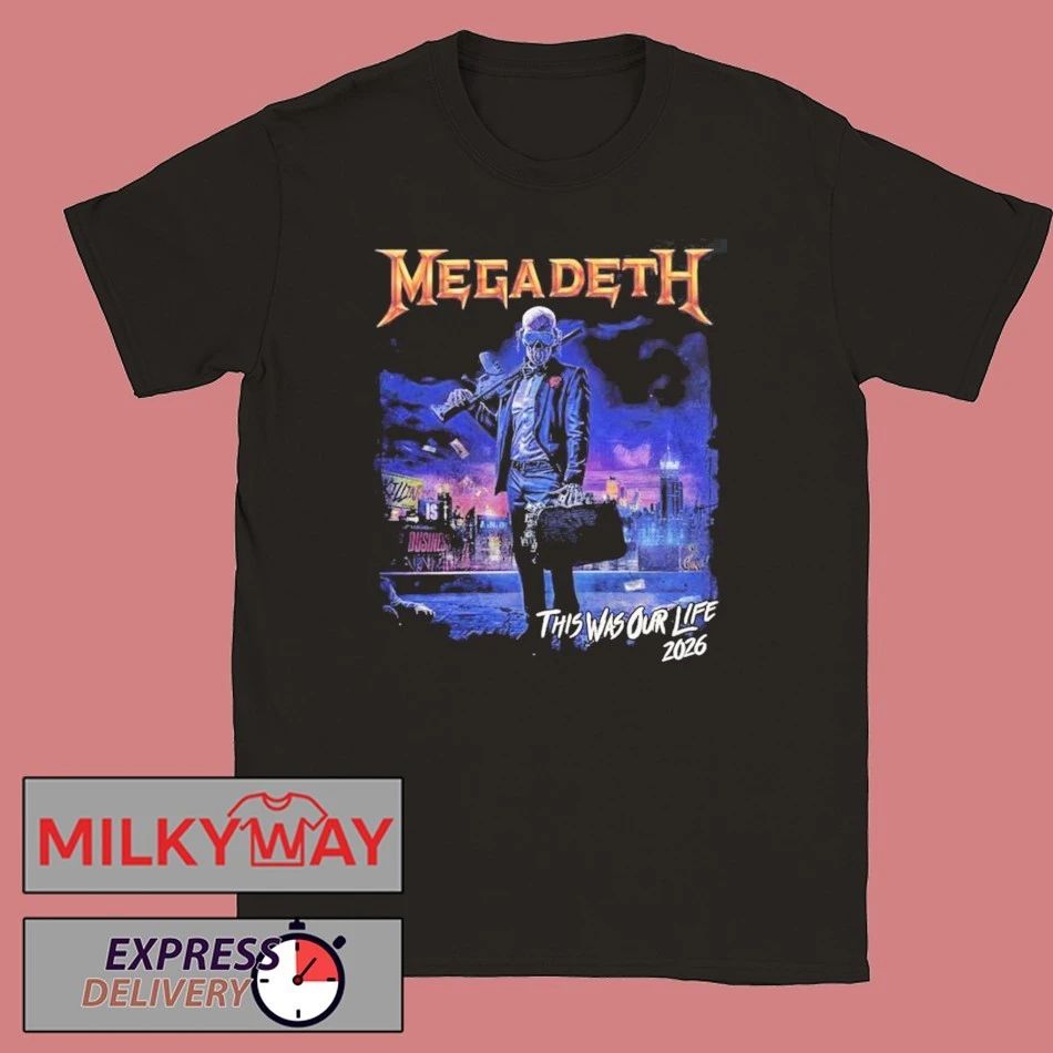 Megadeth This Was Our Life 2026 Latin America Tour Merch Gangster Vic Two Sided T-Shirt