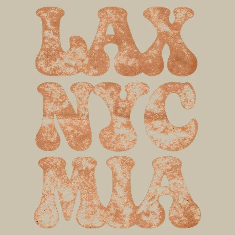 LAX NYC MIA Bold Retro Typography