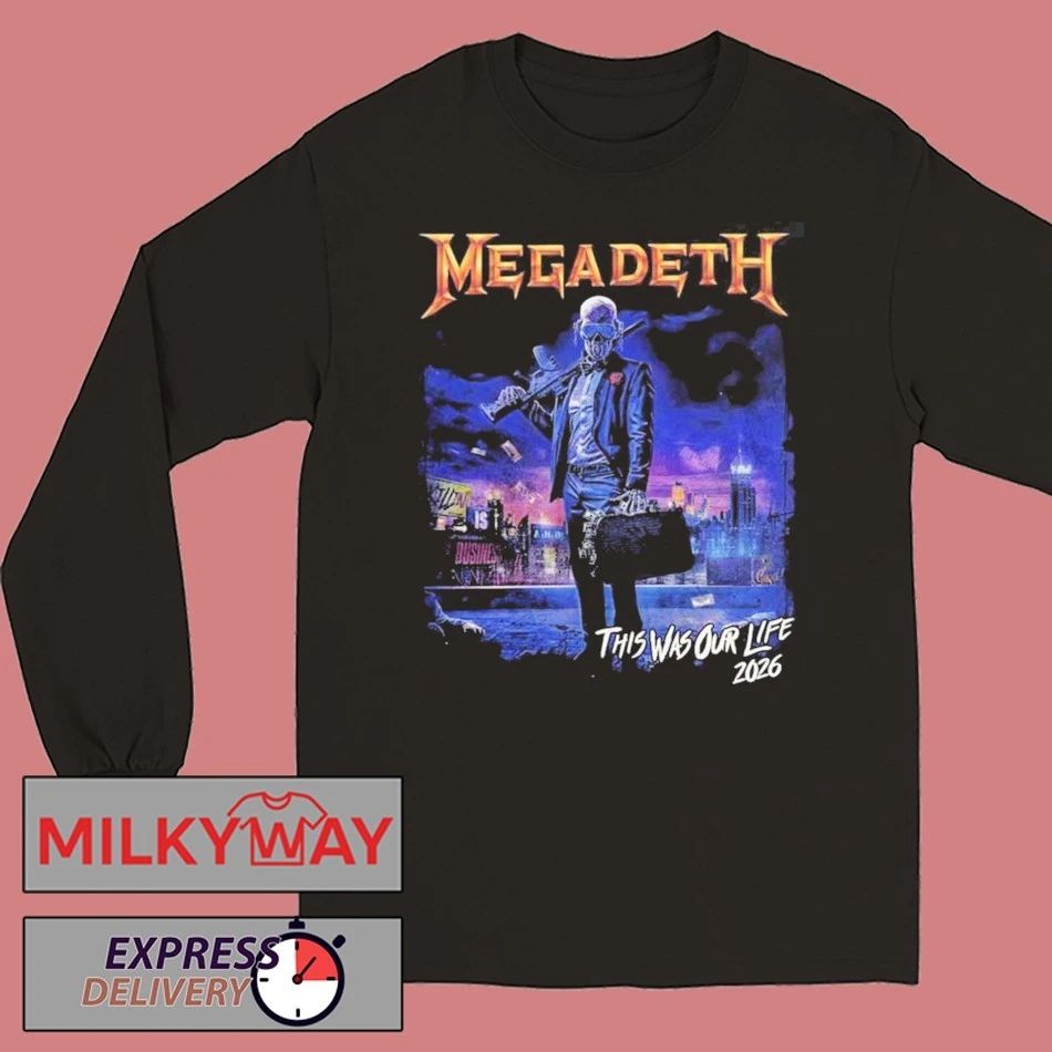 Megadeth This Was Our Life 2026 Latin America Tour Merch Gangster Vic Two Sided T-Shirt