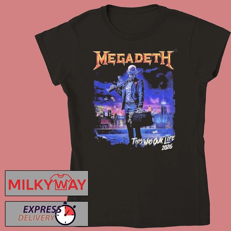 Megadeth This Was Our Life 2026 Latin America Tour Merch Gangster Vic Two Sided T-Shirt
