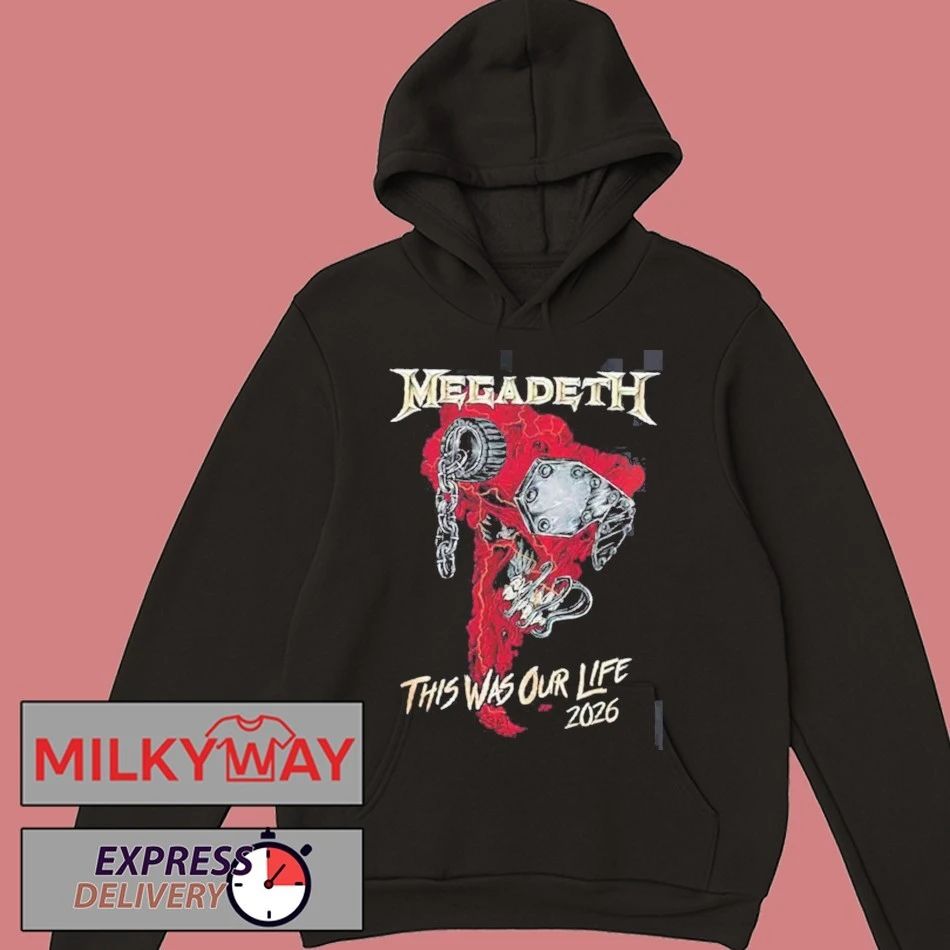 Megadeth This Was Our Life 2026 Latin America Tour Merch Red Vic Rattlehead Metal Collapse With Dates Back T-Shirt