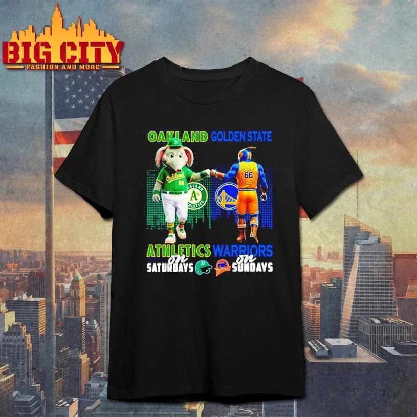 Athletics on saturdays vs Golden State Warriors on sundays city skyline Shirt