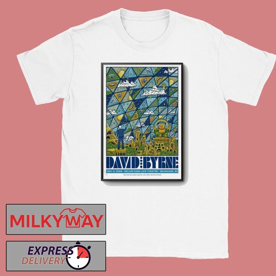 May 3 2026 David Byrne Poster Milwaukee, WI shirt