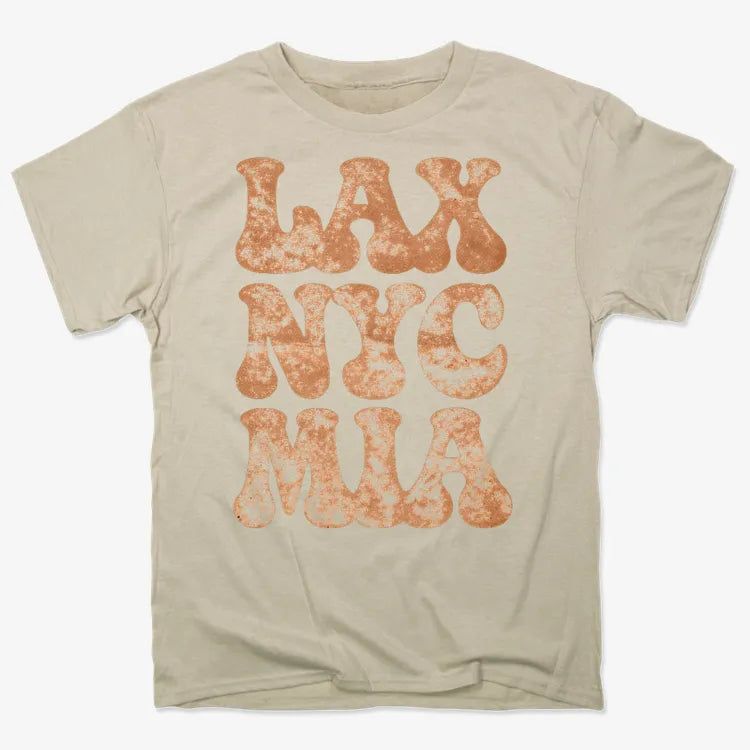 LAX NYC MIA Bold Retro Typography