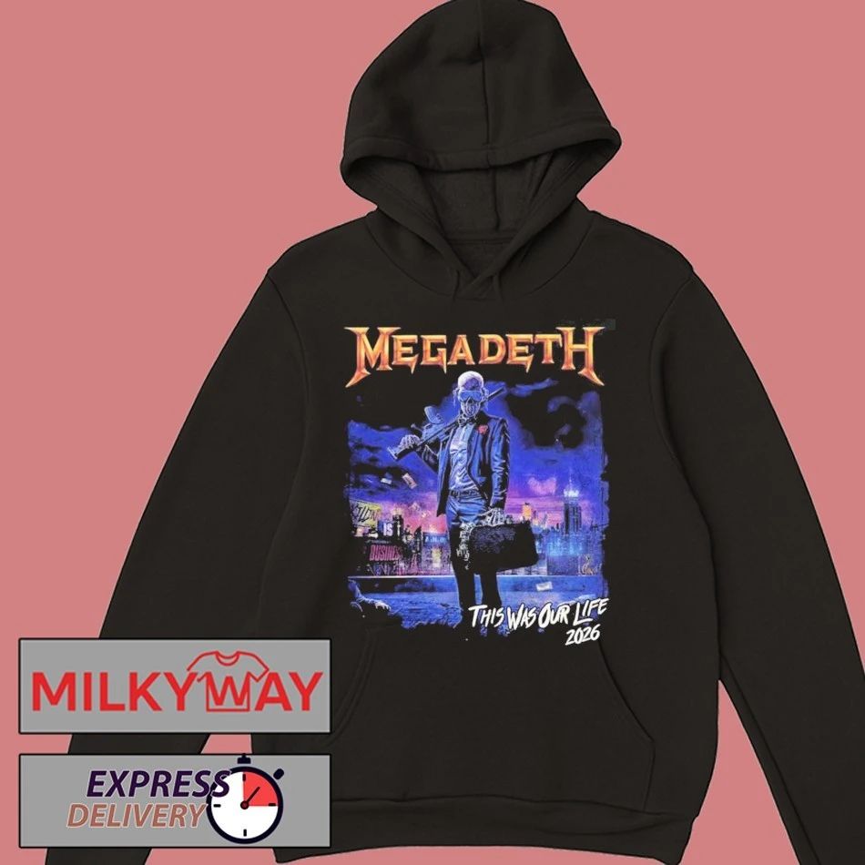 Megadeth This Was Our Life 2026 Latin America Tour Merch Gangster Vic Two Sided T-Shirt