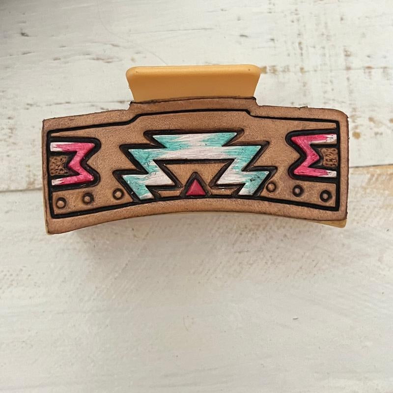 ZzMustard Aztec Tooled Claw Clip T-Shirts